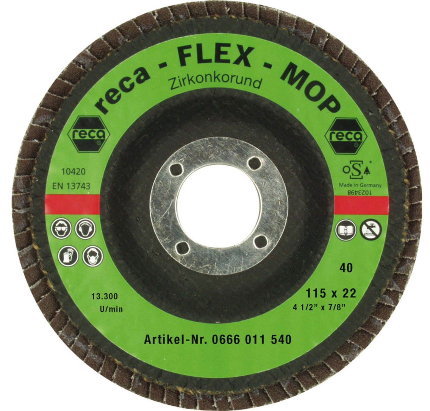 25x - Reca - Flex-Mop Fächerschleifscheiben Zirkonkorund